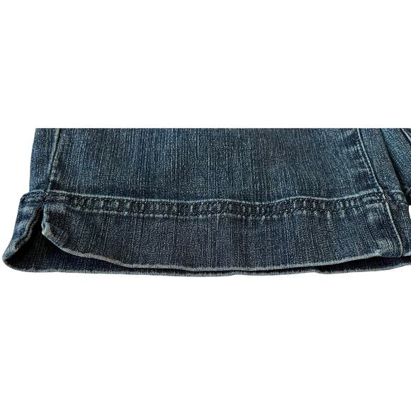 ELLE HIGH-RISE CAPRI JEANS, WOMENS, 8 (32 WAIST), DENIM BLUE-SLIGHTLY DISTRESSED - Picture 8 of 11